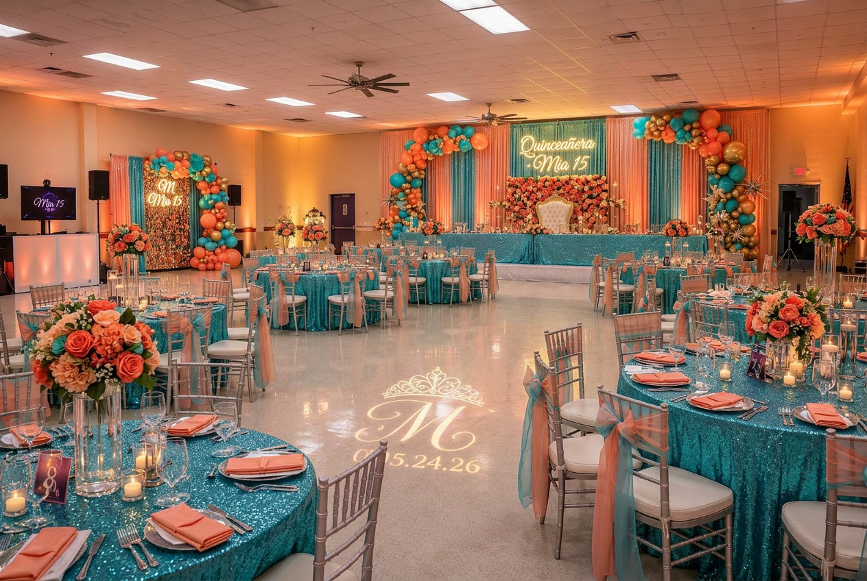 Quinceañeras setup at The Pillars